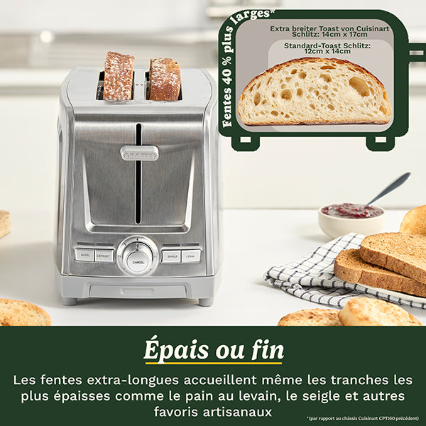 Grille-pain 2 fentes en inox Core Collection CPT1600E Cuisinart - Mathon - 2