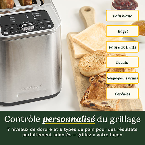 Grille-pain 2 fentes automatique en inox Smart Elite Collection 1000 W CPT525E Cuisinart - Mathon - 5