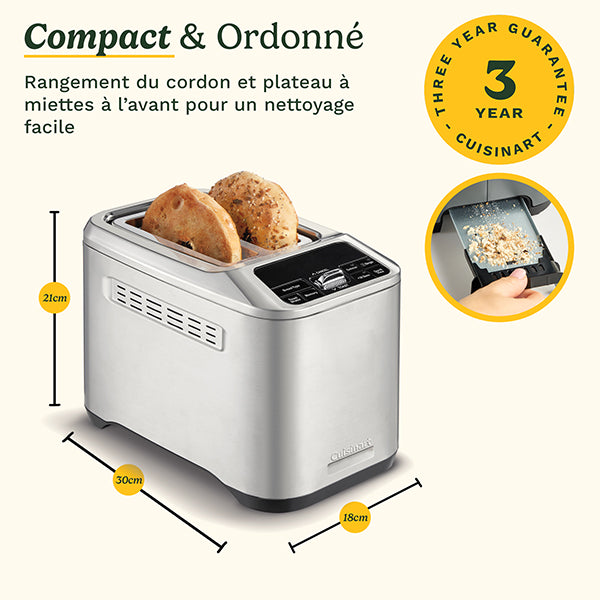 Grille-pain 2 fentes automatique en inox Smart Elite Collection 1000 W CPT525E Cuisinart - Mathon - 6