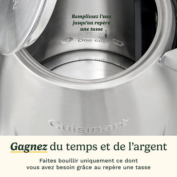 Bouilloire électrique en inox sans fil 1,5 L 3000 W Core Collection JK1600E Cuisinart - Mathon - 3