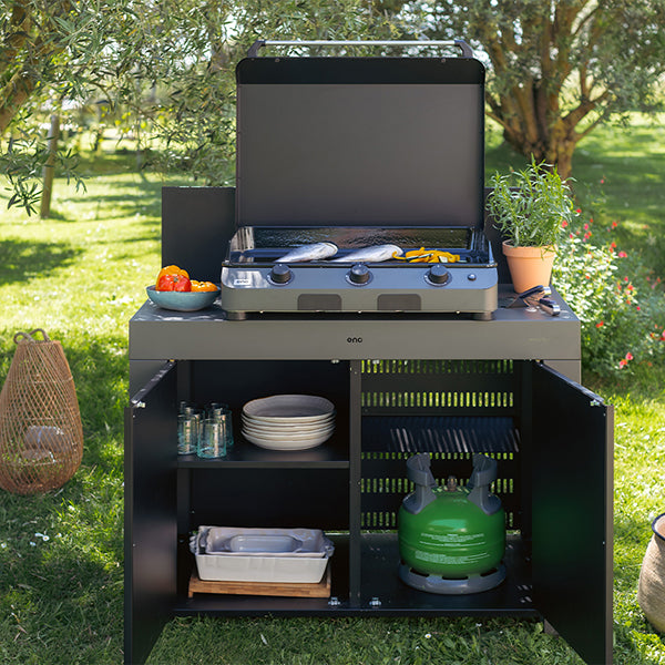 Desserte de jardin Félix double porte gris cargo  ENO - Mathon - 3