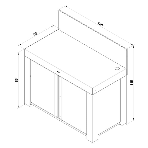 Desserte de jardin Félix double porte gris cargo  ENO - Mathon - 4