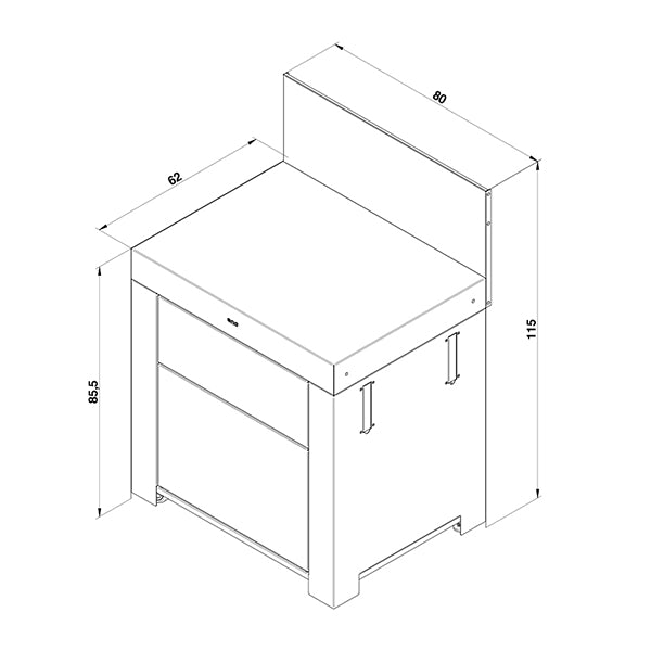 Modulo plan de travail avec tiroirs gris cargo ENO - Mathon - 2