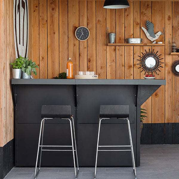 Modulo comptoir bar 120 cm gris cargo ENO - Mathon - 1