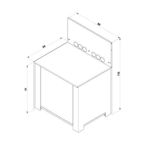 Meuble pour plancha coloris sauge Modulo ENO - Mathon - 6