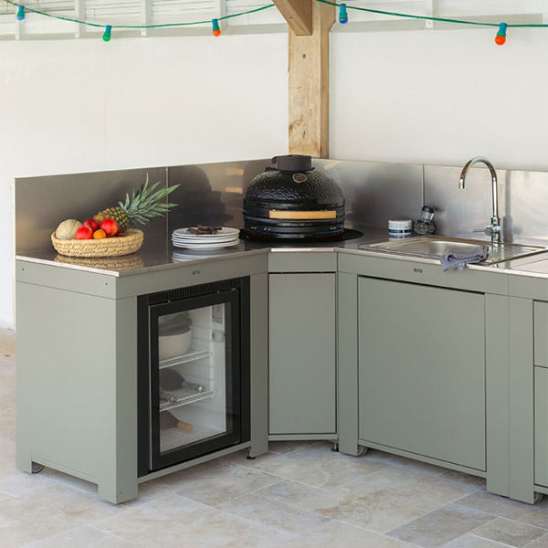 Meuble avec évier cuisine extérieure coloris sauge Modulo ENO - Mathon - 4