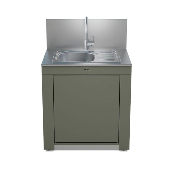 Meuble avec évier cuisine extérieure coloris sauge Modulo ENO - Mathon - 1