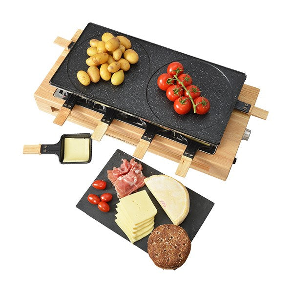 Appareil à raclette Bamboo 8 poêlons et 2 double poêlons 1500 W KCWOOD.8.MAXI Kitchen Chef Professional - Mathon - 5