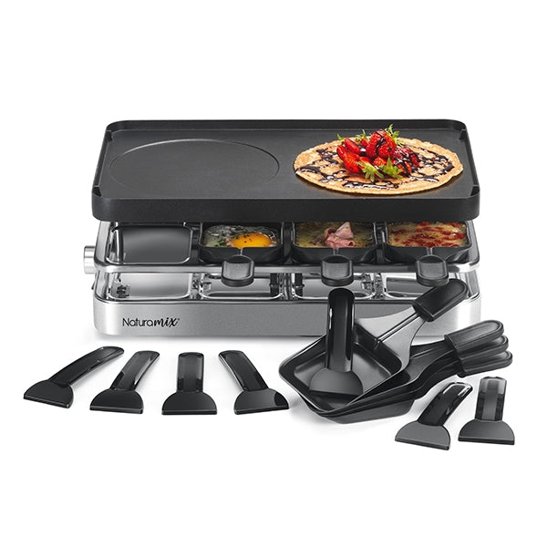 Appareil raclette-gril et crêpes électrique 8 poêlons 1200 W Naturamix - Mathon - 4