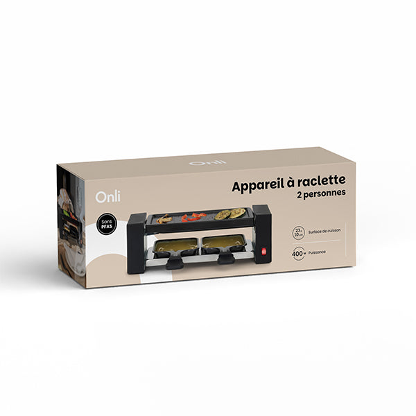 Appareil à raclette 2 personnes noir ON1010N 400 W Onli - Mathon - 6