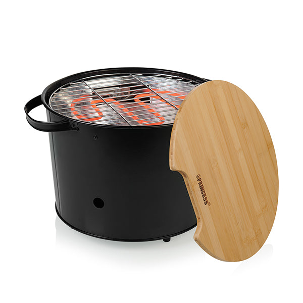 Barbecue hybride charbon de bois et électrique 1400 W Princess - Mathon