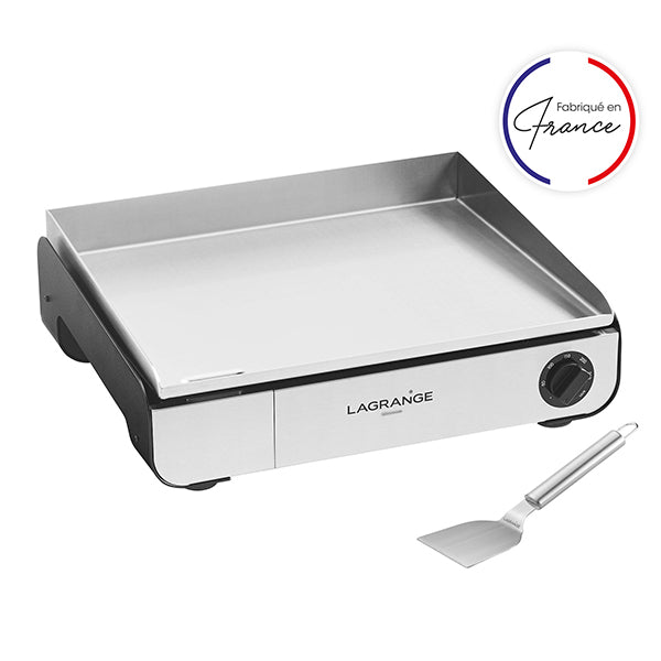 Lot plancha électrique Pro 50 noire avec spatule en inox et sa housse de protection Lagrange - Mathon - 3