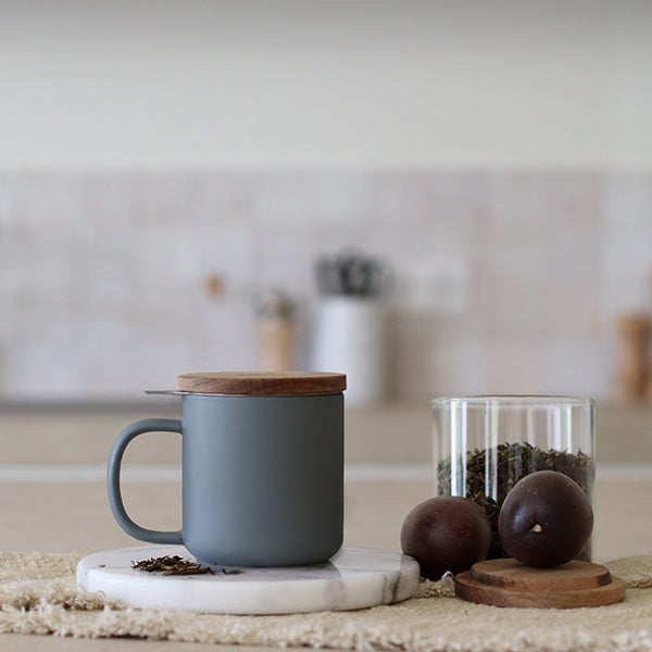 Tisanière mug Juliet en grès gris 300 ml   Ogo - Mathon - 2