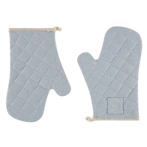 Paire de gants de cuisine en coton recyclé bleu ciel Witloft - Mathon - 1