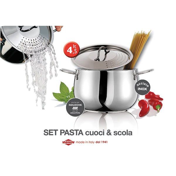Cuit-pâtes en inox avec couvercle égouttoir 20 cm 4,5 L Inoxriv - Mathon - 5