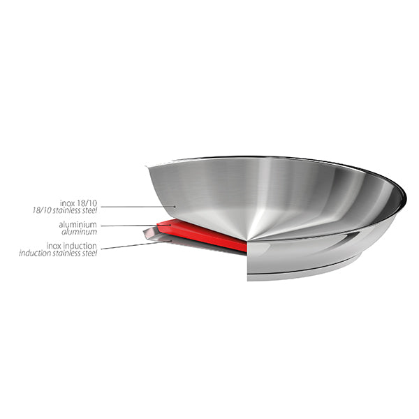 Poêle haute tout inox Mutine sans manche 28 cm Cristel - Mathon - 2
