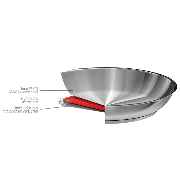 Poêle tout inox Strate sans manche 28 cm Cristel - Mathon - 5