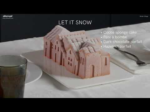 Moule à bûche 3D en silicone village enneigé Silikomart - Mathon - 6